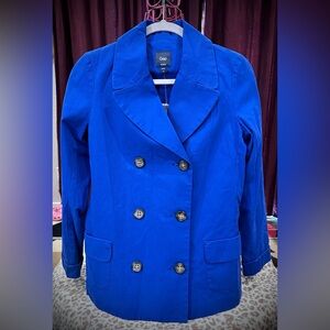 GAP Women's Vibrant Blue Pea Coat